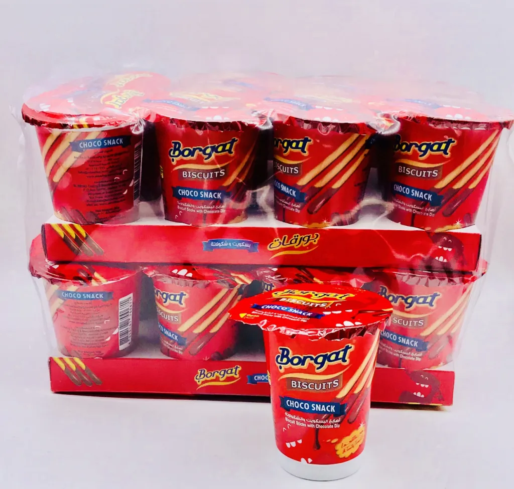اصابع بسكويت وشوكولاتة بورقات كاسات الوفاق6×24