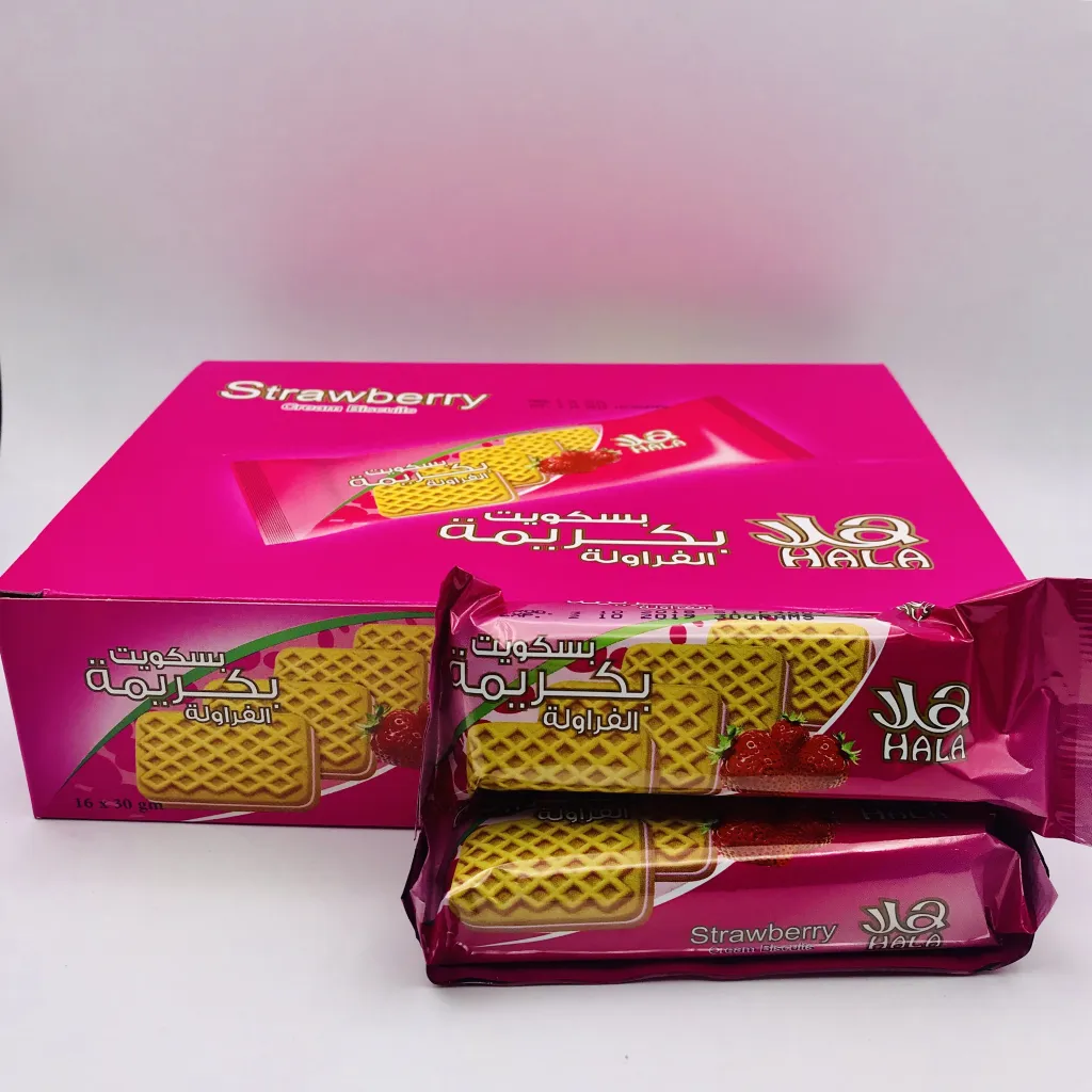 بسكويت هلا بكريمة الفراولة  30gx16x6